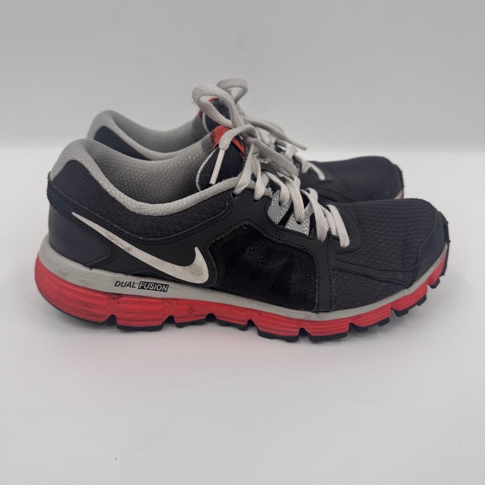 Nike Dual Fusion Shoes Youth 6.5 Gray Orange Trim Running